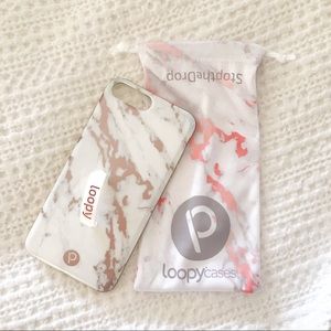 Rose gold marble Loopy Case 7plus
